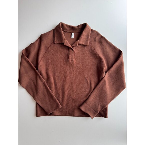 Lot of 2 KOTN Size S Cotton Tops - Fitted Jersey T-Shirt & Long Sleeve Cozy Polo - Picture 3 of 16